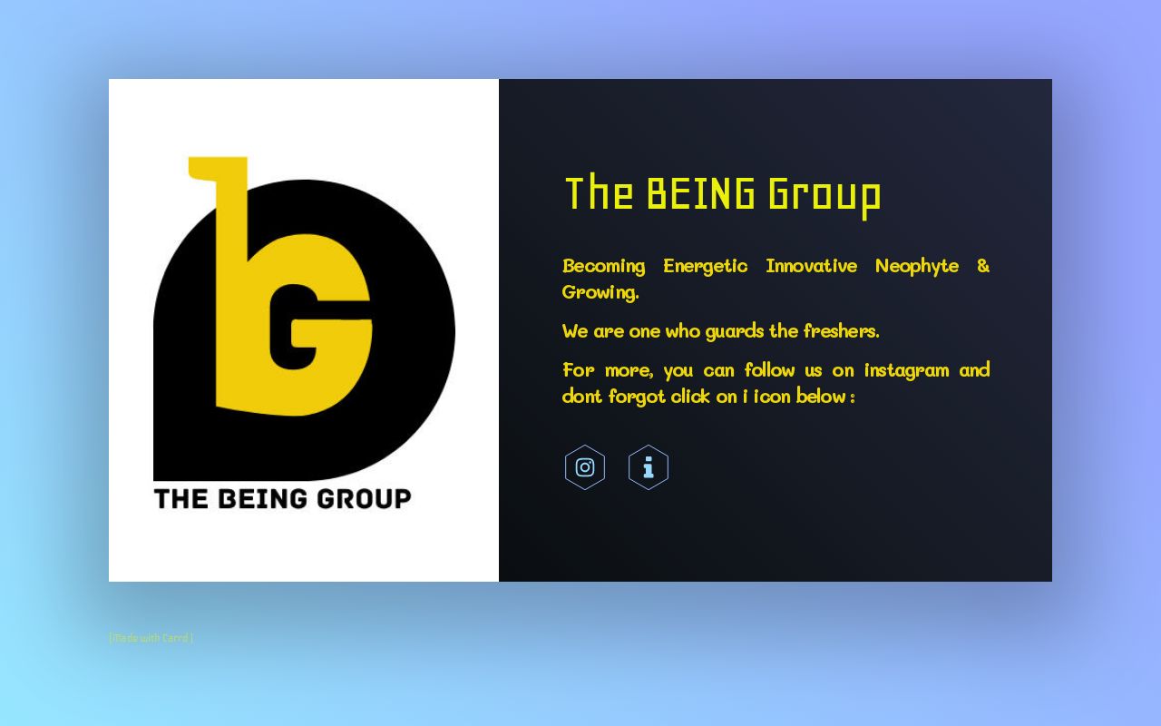 Carrd profile picture for @being